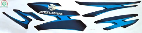Bajaj Discover 125 3D Black Bike - Blue Sticker — DISCOVER sticker Sri Lanka